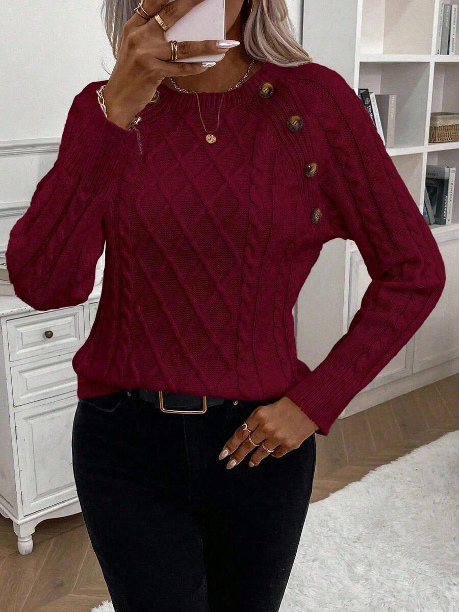 MATHILDE | SWEATER WITH BUTTON DETAILS