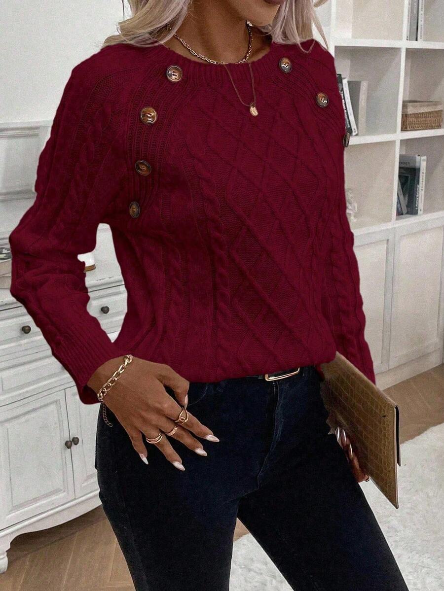 MATHILDE | SWEATER WITH BUTTON DETAILS