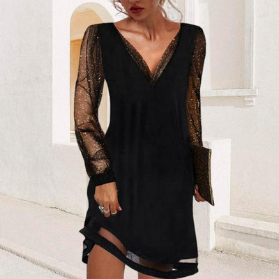 Lila - Elegant Lace Sleeve Dress