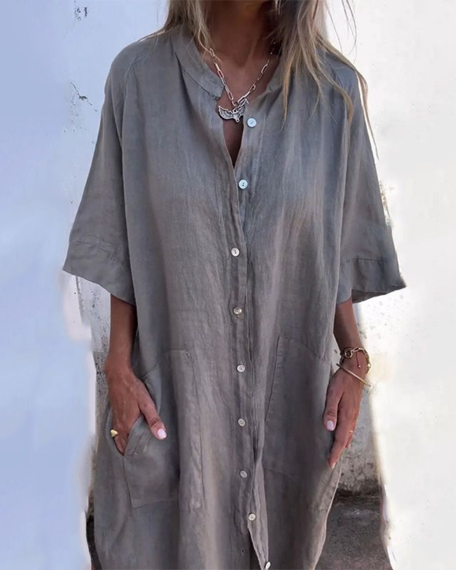 Melanie - Breezy Bohemian Shirt Dress