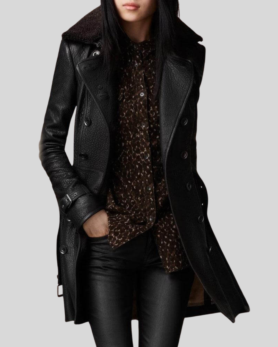 Victoria | Elegant Leather Coat