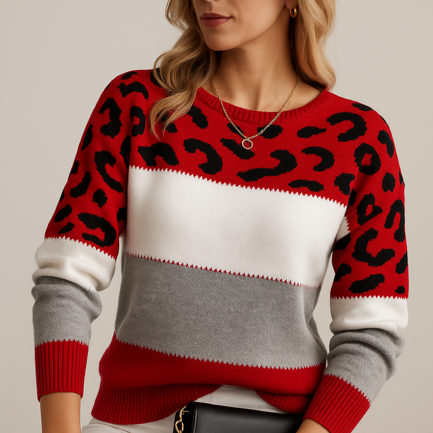 Ophélie | Elegant Leopard Print Sweater