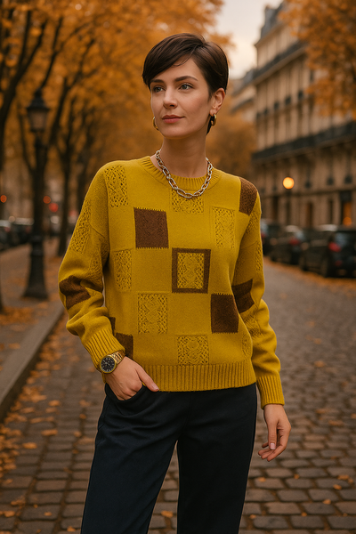 Aymbr | Stylish Graphic Knit Sweater