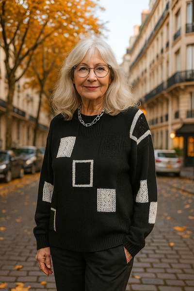 Aymbr | Stylish Graphic Knit Sweater