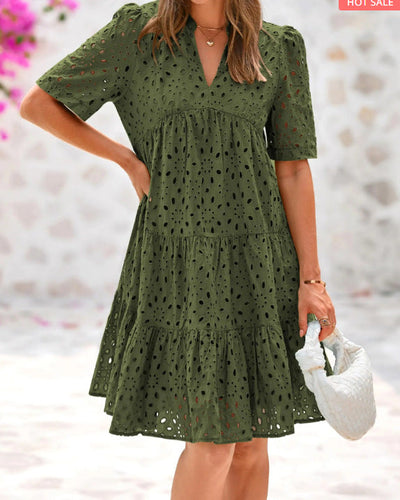 Rica - Elegant Lace Ruffle Dress