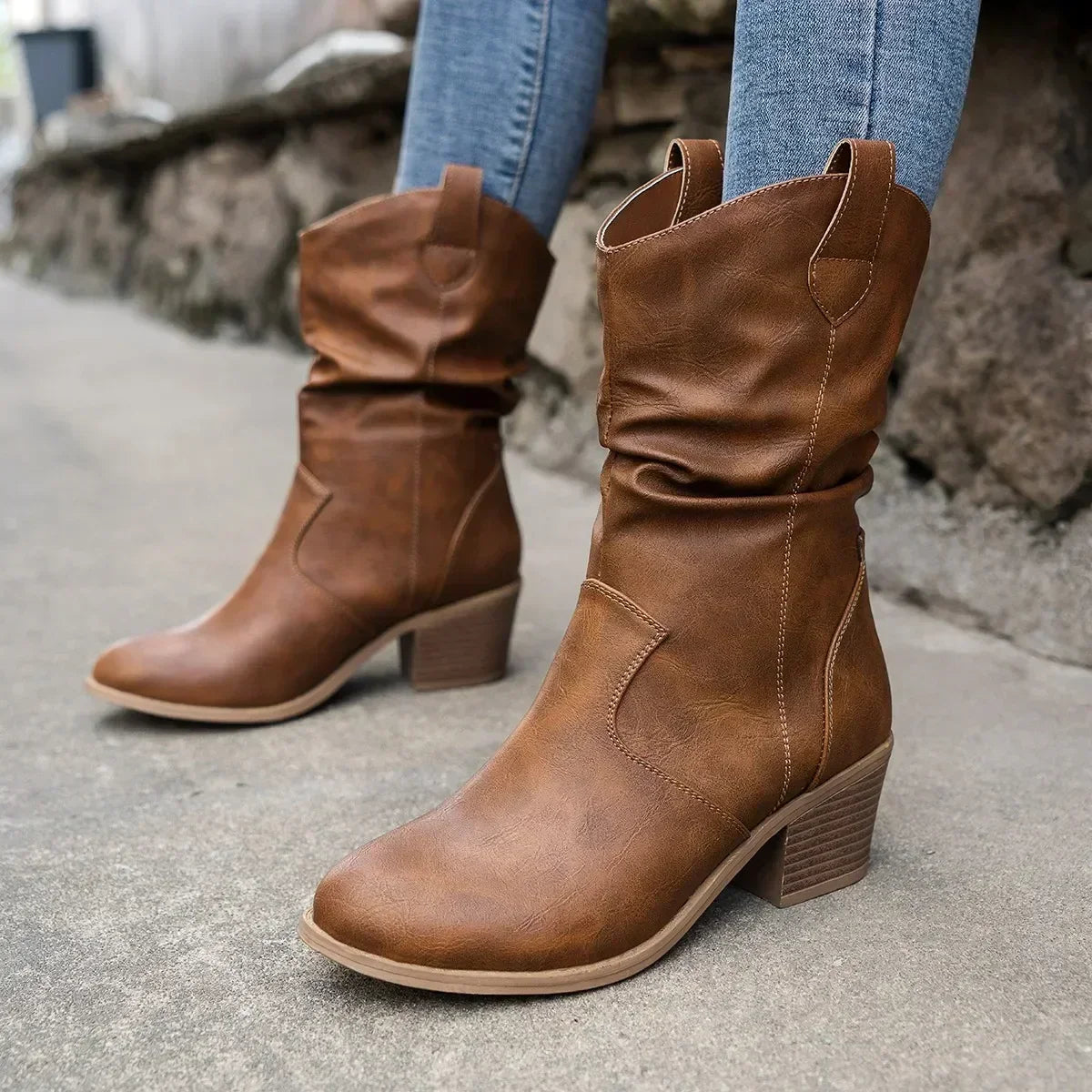 Mabel | Classic Mid-Calf Western Boots