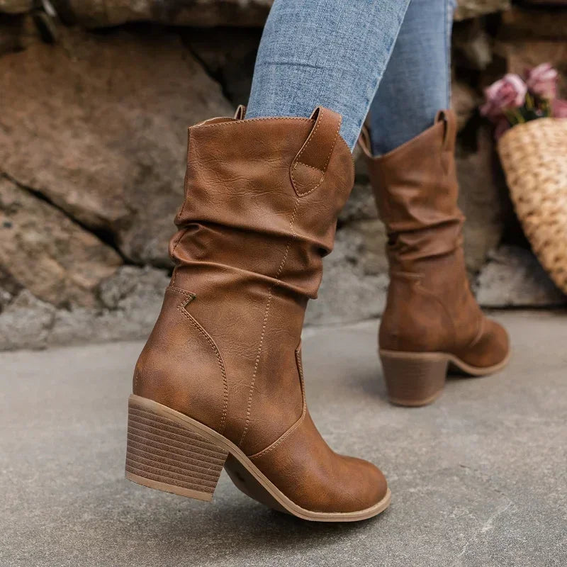 Mabel | Classic Mid-Calf Western Boots