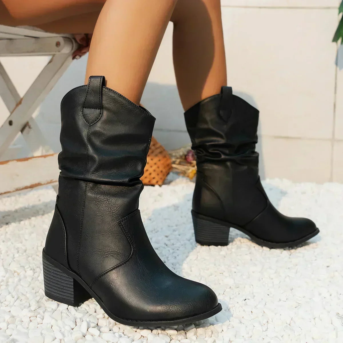 Mabel | Classic Mid-Calf Western Boots