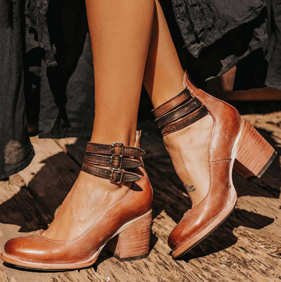 Victoria | Vintage Elegance Leather Heels