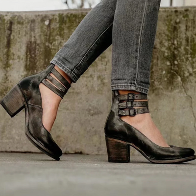 Victoria | Vintage Elegance Leather Heels