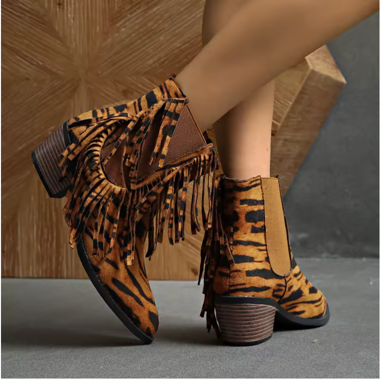 Ivy | Luxury Fringe Ankle Boots