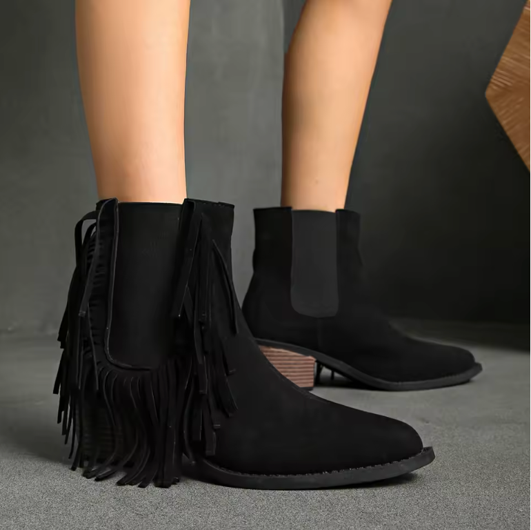 Ivy | Luxury Fringe Ankle Boots