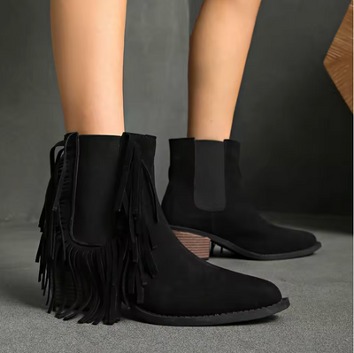 Ivy | Luxury Fringe Ankle Boots