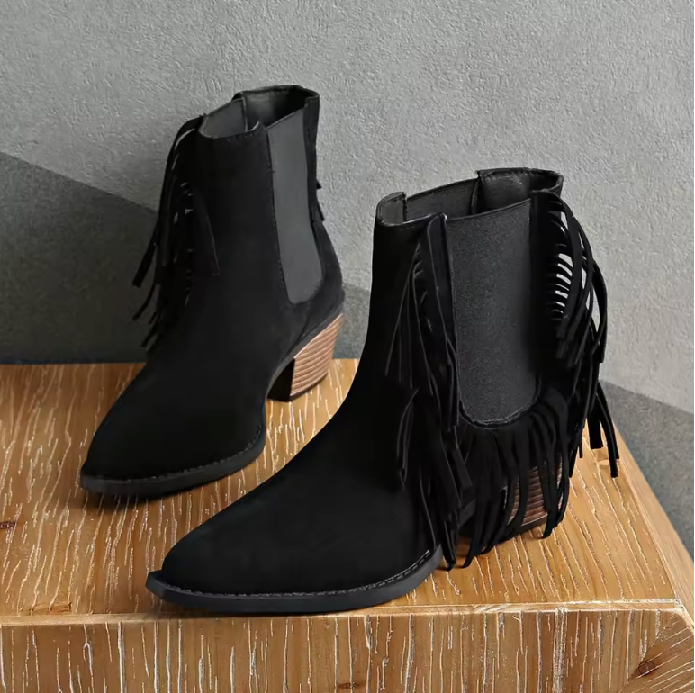 Ivy | Luxury Fringe Ankle Boots