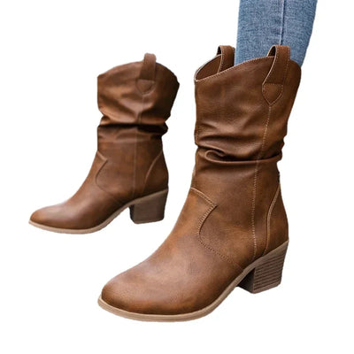 Mabel | Classic Mid-Calf Western Boots
