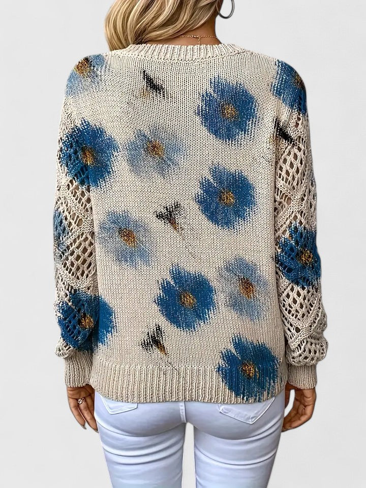 Aurelie | Elegant sweater with flower design