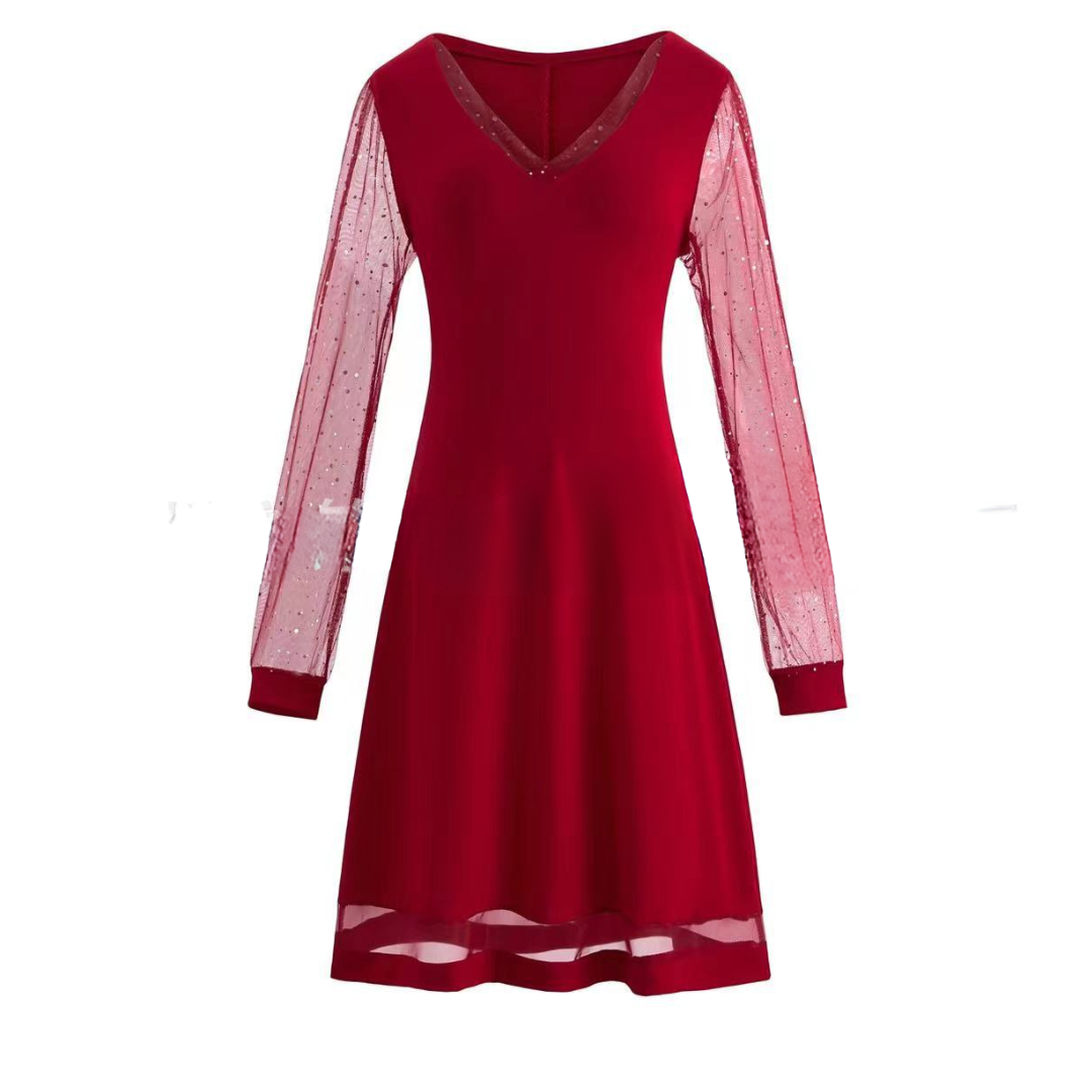 Lila - Elegant Lace Sleeve Dress